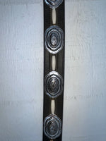 New Black Genuine Leather Nocona Silver Pendent 24” Belt #915 NN-33