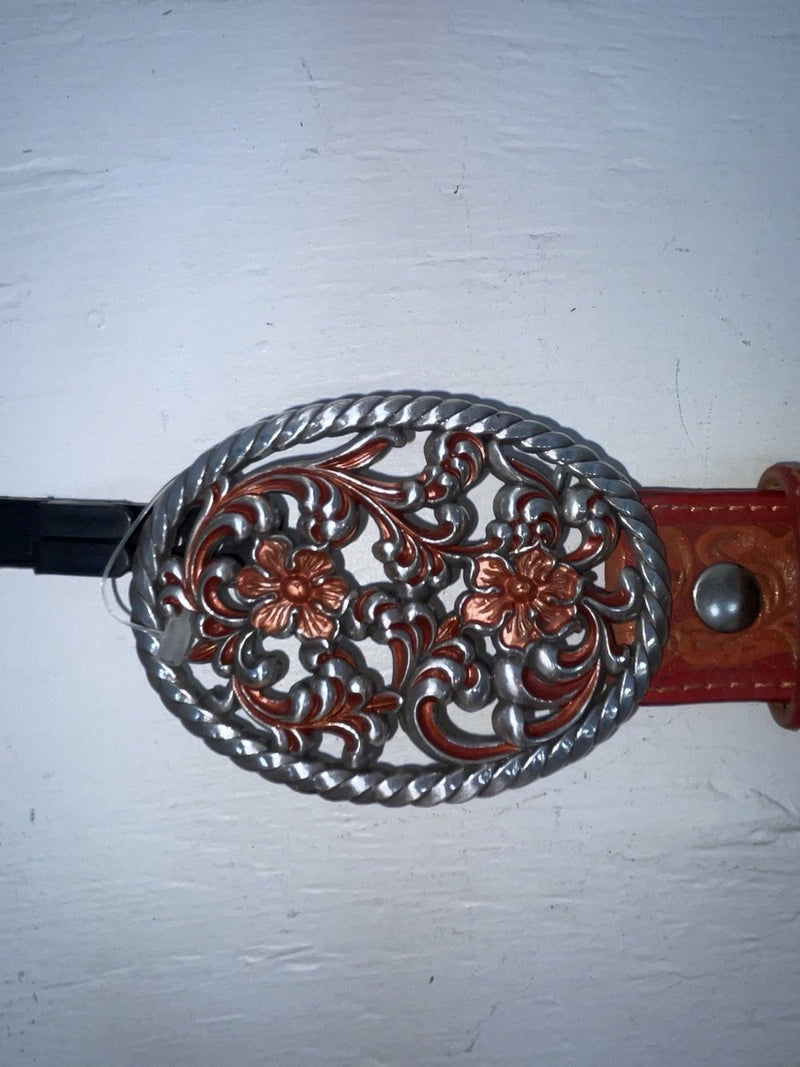 New Red Genuine Leather Nocona Tooled S Belt #N3460204 JJ-168