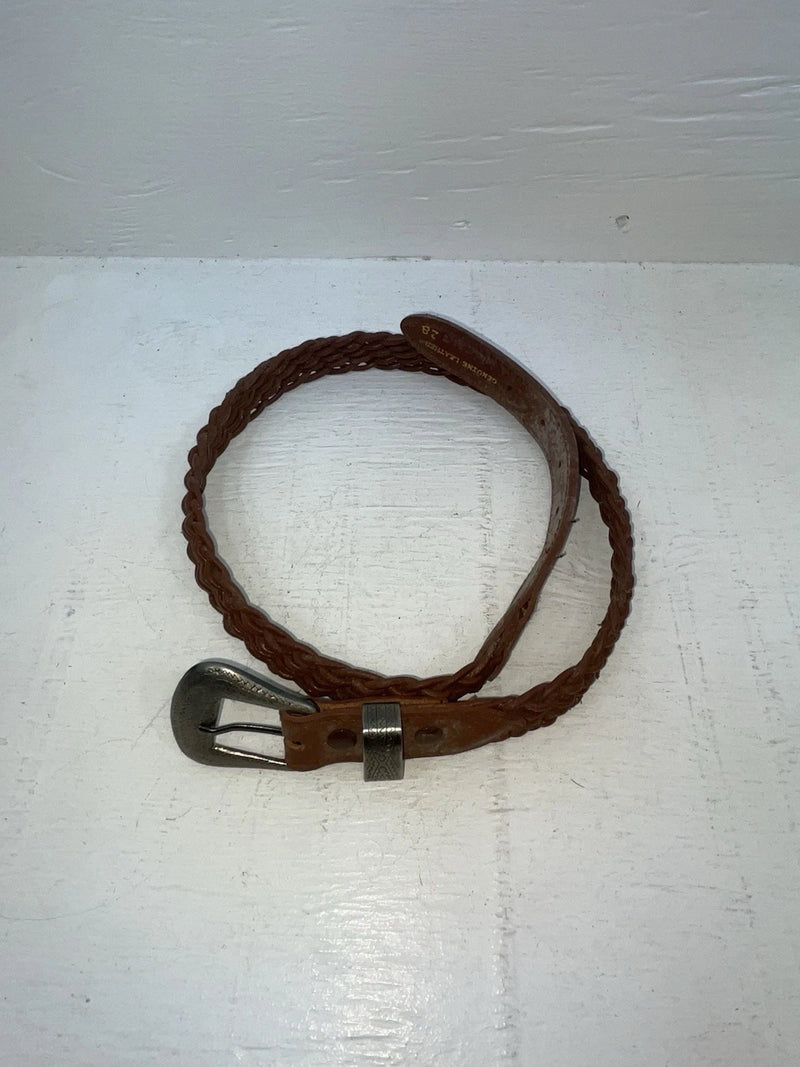 New Brown Genuine Leather Braided 28” Belt #02/4710 NN-17