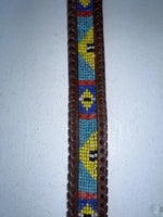 New Brown Genuine Leather Dos Amigos Beaded 26” Belt #AM486L Z-65