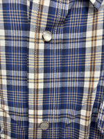 New Men’s Mesquite Blue Flannel Long Sleeve Pearl Snap 20 X 36 4XL  H-62
