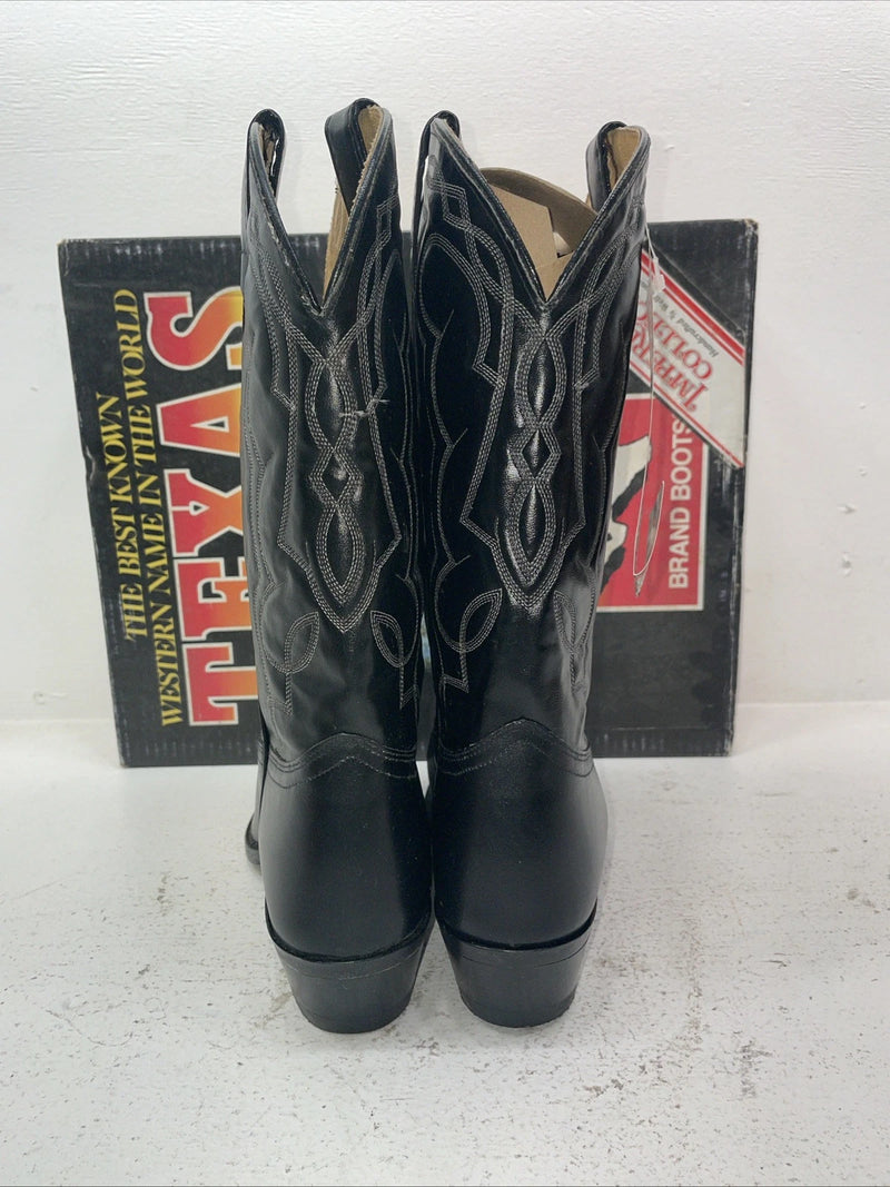 New Men’s Black Texas Brand Cowboy Boots. M 610 10 D. 7-44