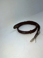 New Brown Genuine Leather Braided Rope 28” Belt #02/4703 JJ-48
