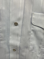 New Men’s Mesquite Light Blue Long Sleeve Pearl Snap 18 X 37 2XL E-54