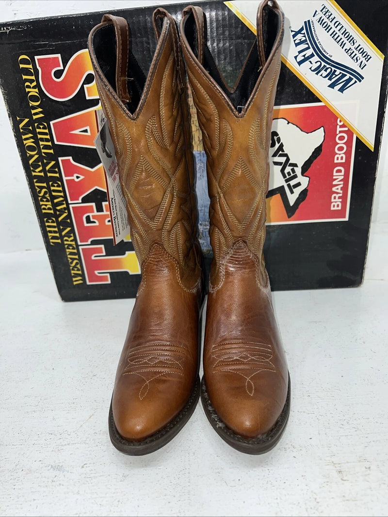New Women’s Brown Texas Brand Cowboy Boots. 4244 7 M. 18-75