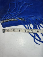 NOS Children’s  Blue Whitman Show Chaps With Fringe Adjustable Waist 35” L-29