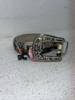 New Cow Print Genuine Leather Blazin Roxx Bling M Belt #N3510602 Z-23