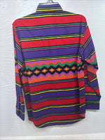New Men’s Wrangler Multicolor Stripe Long Sleeve Pearl Snap 15.5 Medium DD-3