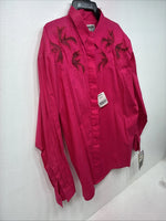 New Women’s Wrangler Pink Long Sleeve Button Up Large LL-39