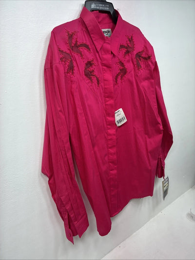 New Women’s Wrangler Pink Long Sleeve Button Up Large LL-39