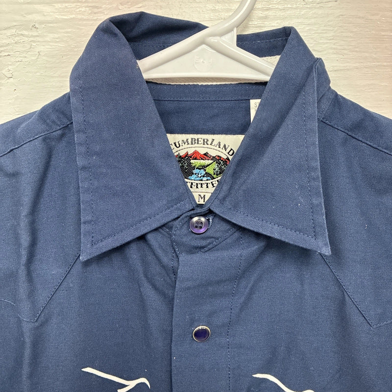 New Kids Cumberland Eagle Designed Long Sleeve Pearl Snap Medium CC-78