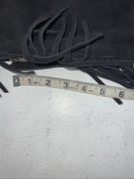 NOS Black Show Chaps With Fringe Adjustable Waist 46” I-69