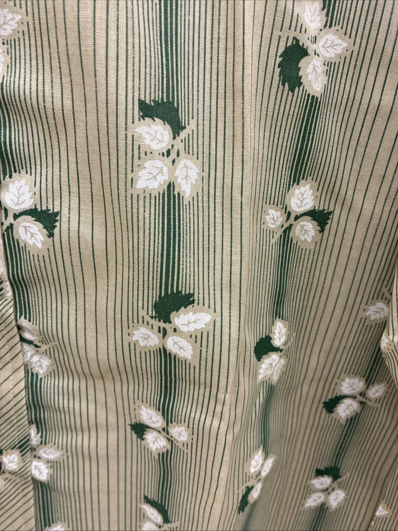 New Men’s ELY Plains Green Floral Long Sleeve Pearl Snap 16 X 36 Large CC-23