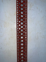 New Red Genuine Leather Nocona Silver Bling M Belt #N3432604 Z-101