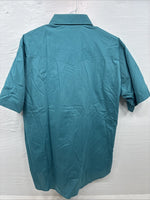 New Men’s ELY Cattleman Teal Short Sleeve Pearl Snap 16.5 Large X-67