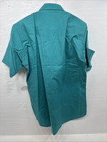 New Men’s ELY Cattleman Teal Western Short Sleeve Pearl Snap 16.5 Large T-52