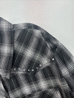 New Women’s Cumberland Black Plaid Long Sleeve Pearl Snap 2XL GG-12