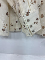 New Women’s Panhandle Slim Yellow Floral Long Sleeve Pearl Snap Size 12 KK-36