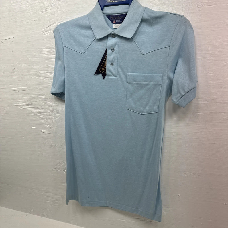 New Men’s Panhandle Slim Blue short sleeve polo Small B-59