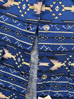 New Women’s Cumberland Blue Western Short Sleeve Pearl Snap Small DD-66