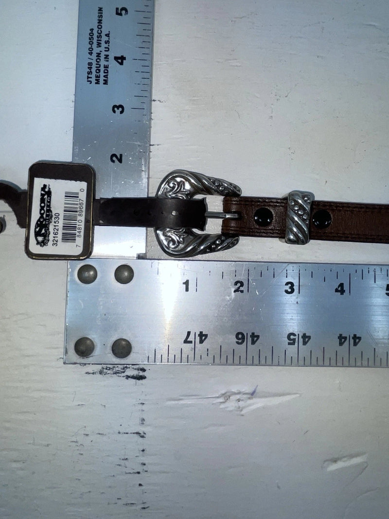 New Brown Genuine Leather Nocona Silver Pendent 30” Belt #3216215 NN-31