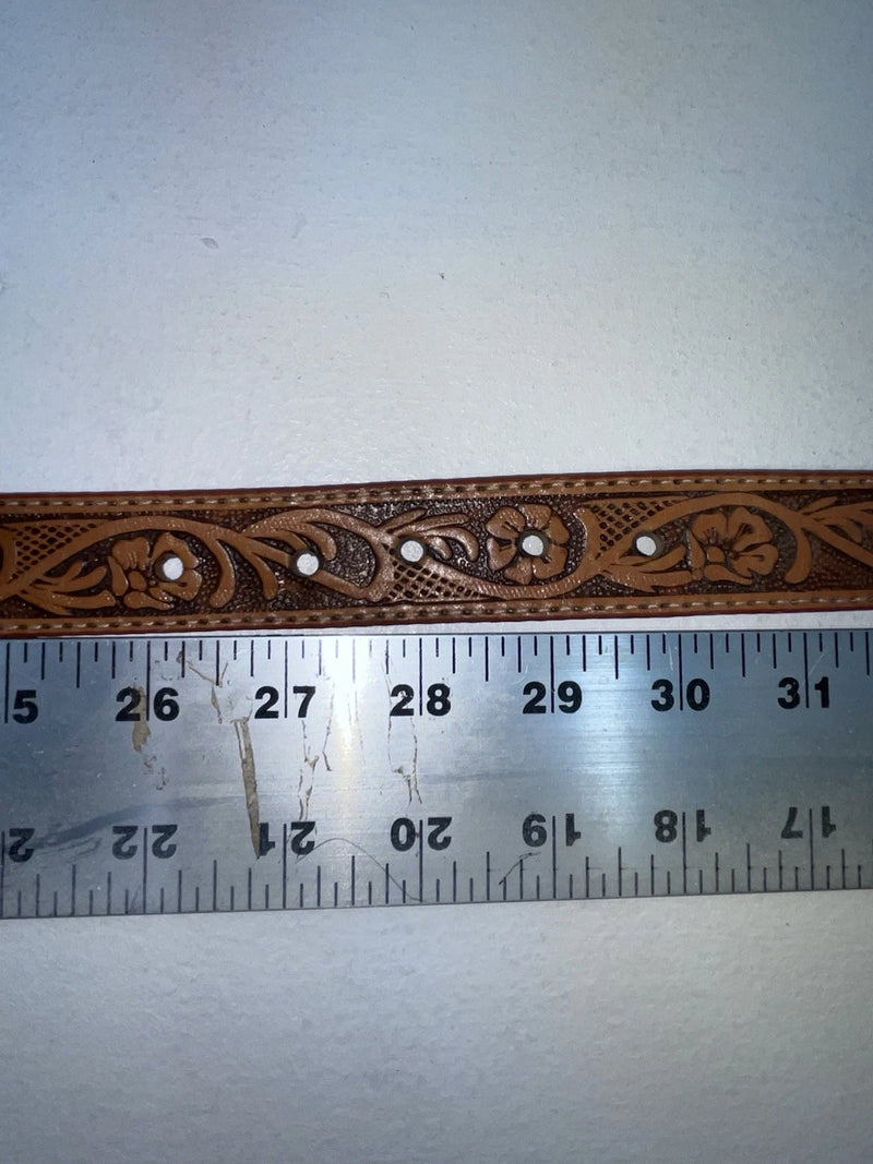 New Brown Genuine Leather Western Express Tooled 28” Belt Z-57