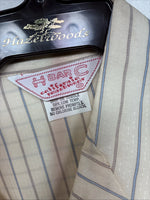 New Women’s H Bar C Yellow Stripe Long Sleeve Pearl Snap Size 36 TT-122