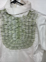 New Women’s Trail Ridge White Green Design Long Sleeve ZipUp Back Size 34 YY-107