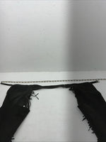 NOS Gray Show Chaps With Fringe Adjustable Waist 36” N-22