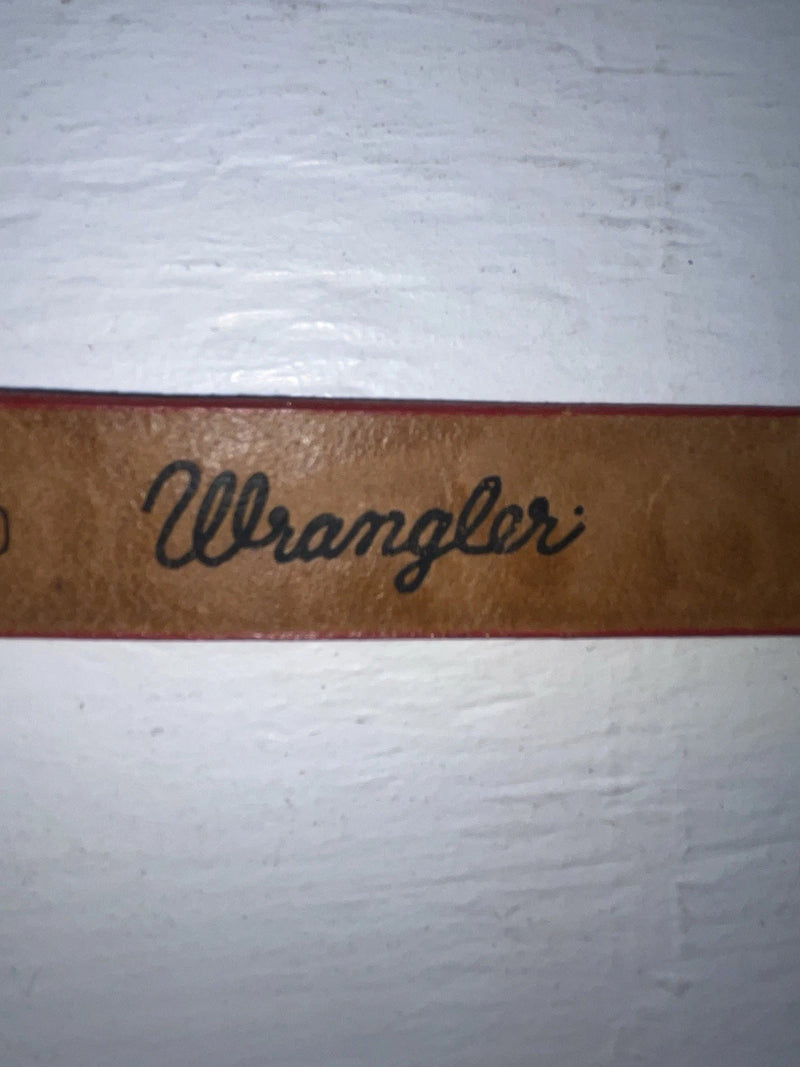 New Red Genuine Leather Wrangler Tooled 28” Belt #4151 JJ-112
