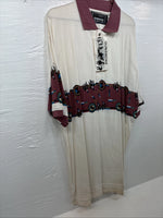 New Men’s Gun Smoke White Red Western Design Short Sleeve Polo Shirt XL H-85