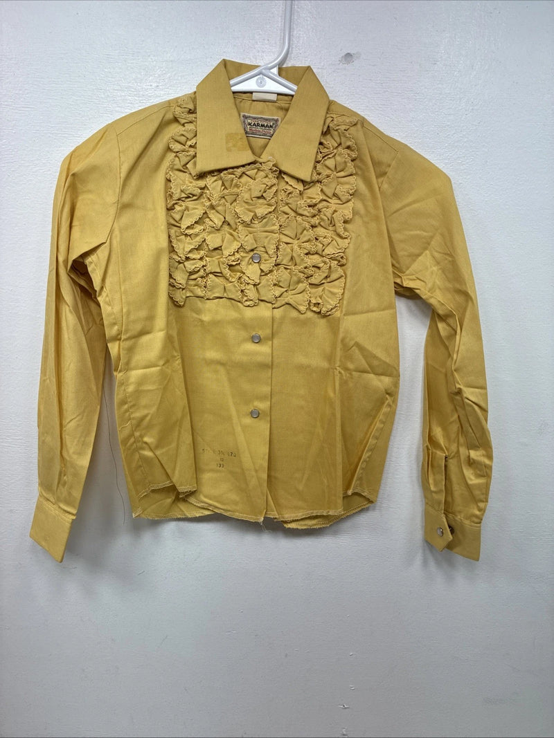 New Kids Karman Yellow Designed Long Sleeve Pearl Snap Size 10 YY-66