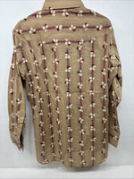 New Women’s ELY Plains Yellow Red Floral Long Sleeve Pearl Snap 16 X 33 II-9