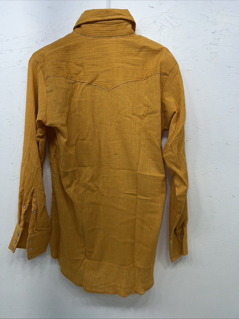 New Men’s Stockman Orange Pearl Snap Long Sleeve 15 X 32 Medium A-183