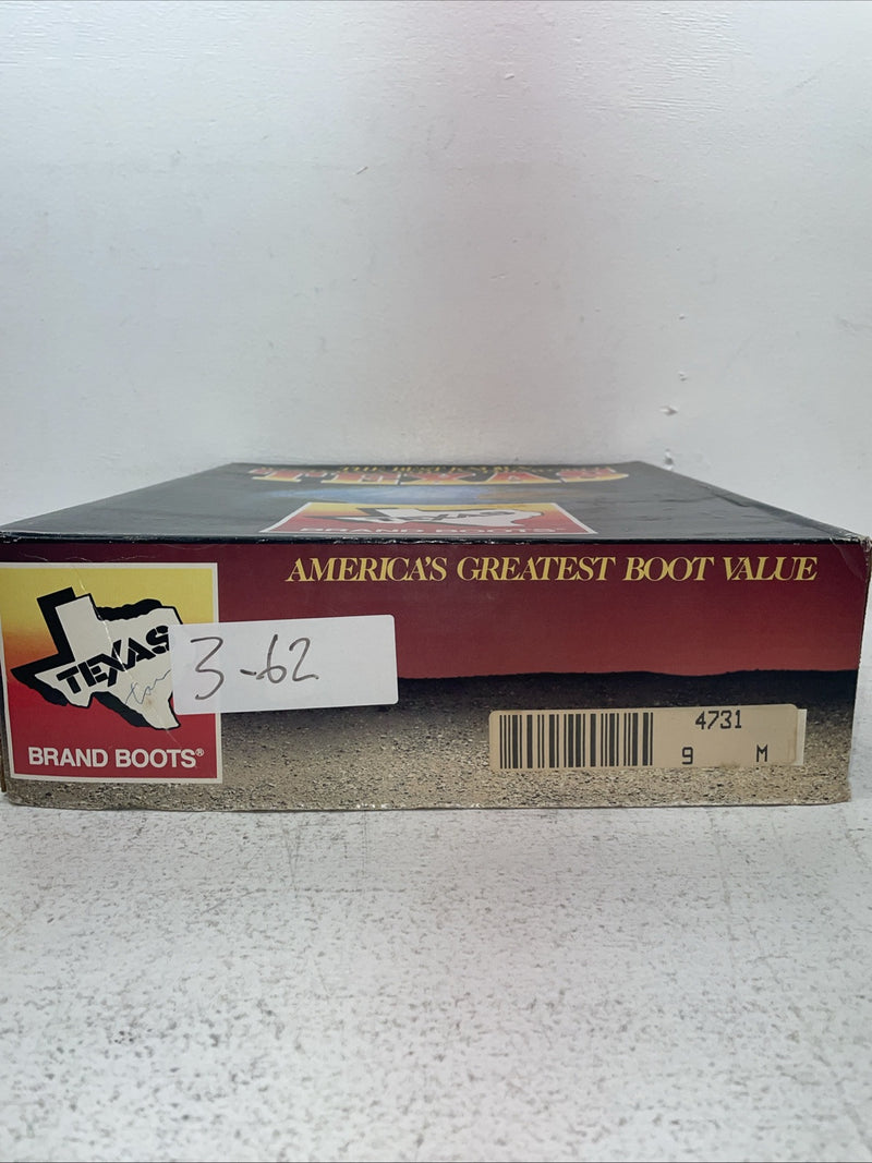 New Men’s Brown Texas Brand Cowboy Boots. 4731 9 M. 3-62