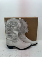 New Women’s White With Fringe Capezio Cowboy Boots. L 697 10 M. 7-58