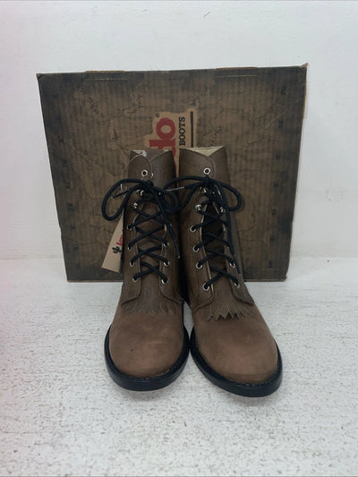 New Kids Brown Lace Up Laredo Cowboy Boots. 2005 1 M. 23-92