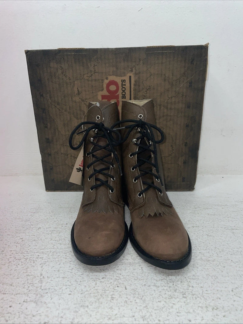 New Kids Brown Lace Up Laredo Cowboy Boots. 2005 1 M. 23-92