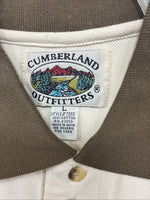 New Men’s Cumberland Brown Western Design Short Sleeve Polo Large M-23