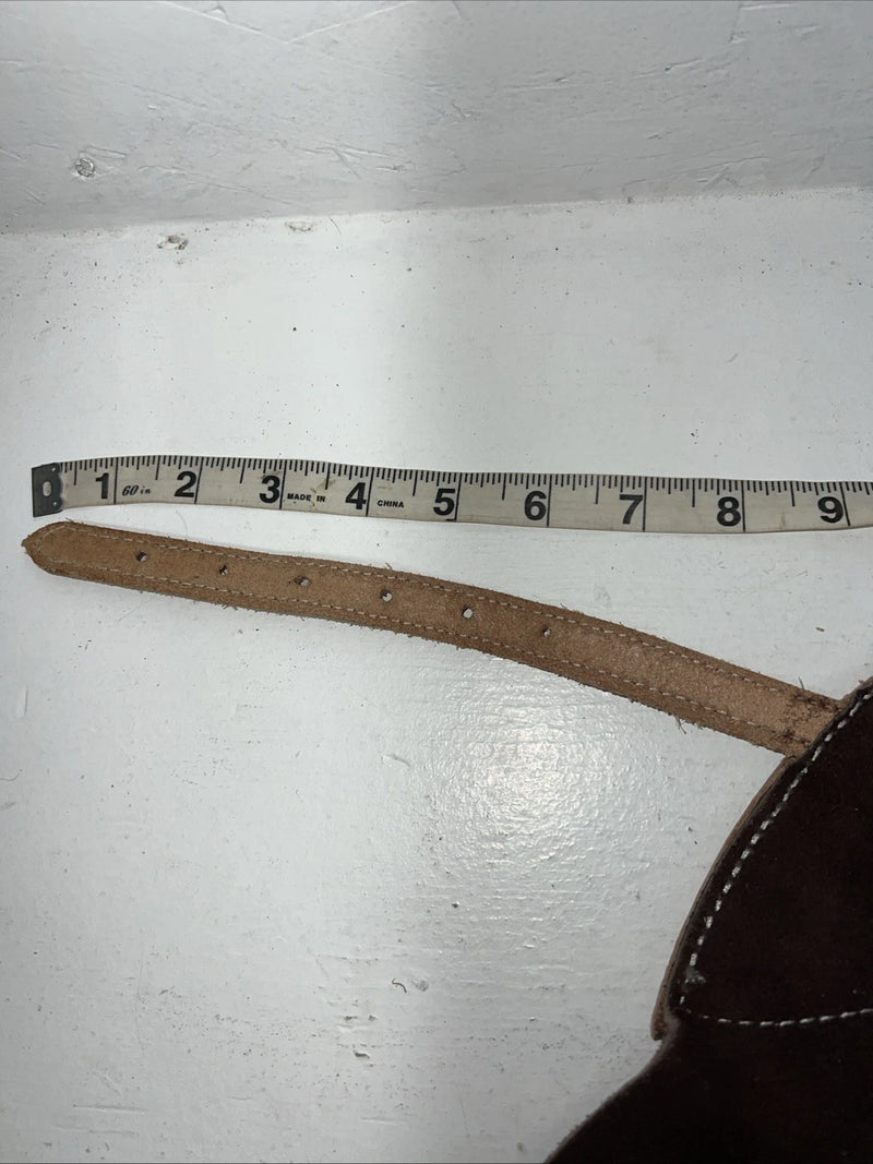 NOS Brown Show Chaps With Fringe Adjustable Waist 44” L-36