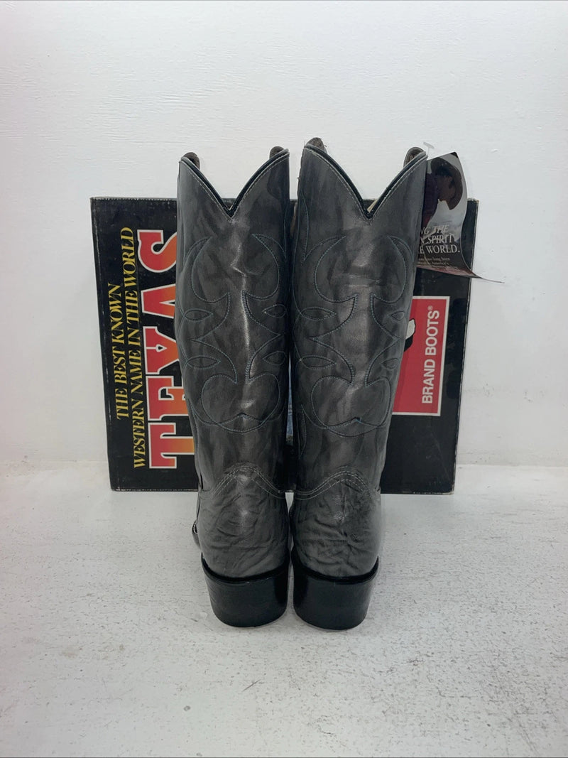 New Men’s Gray Texas Brand Cowboy Boots. 1082 8.5 8 1/2 D. 4-113