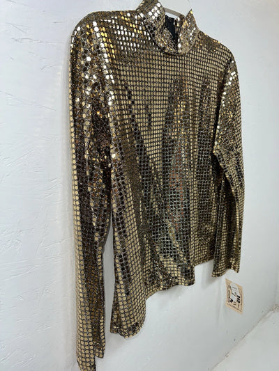 New Women’s 1849 Authentic Ranchwear Gold Half Zip Show Shirt XS UU-40
