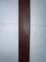 New Brown Genuine Leather Tooled 30” Belt #K4 JJ-141