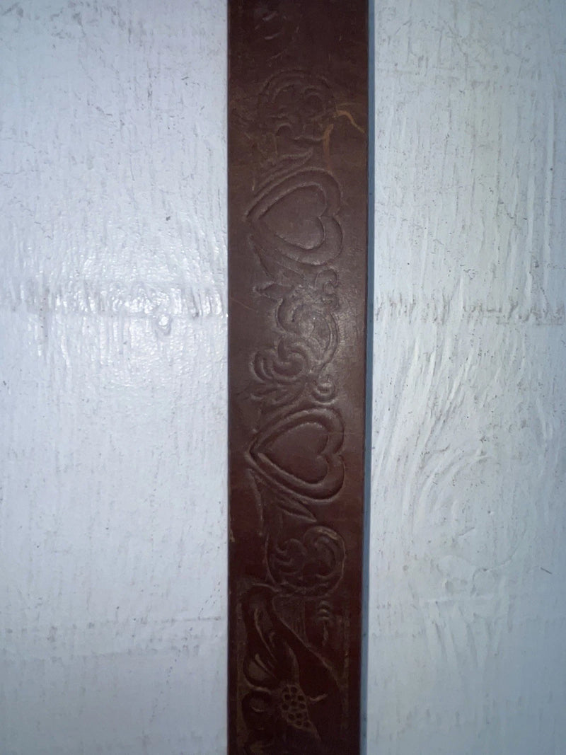 New Brown Genuine Leather Tooled 30” Belt #K4 JJ-141