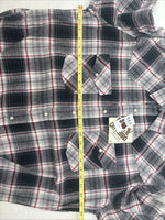 New Men’s ELY Cattleman Black Red Plaid Long Sleeve Pearl Snap Large V-71