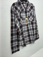 New Women’s Purple Cumberland Outfitters Long Sleeve Pearl Snap Shirt 1X S-33