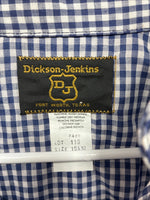 New Men’s Dickson Jenkins Blue Checkered Long Sleeve Pearl Snap 15.5 Medium K-65