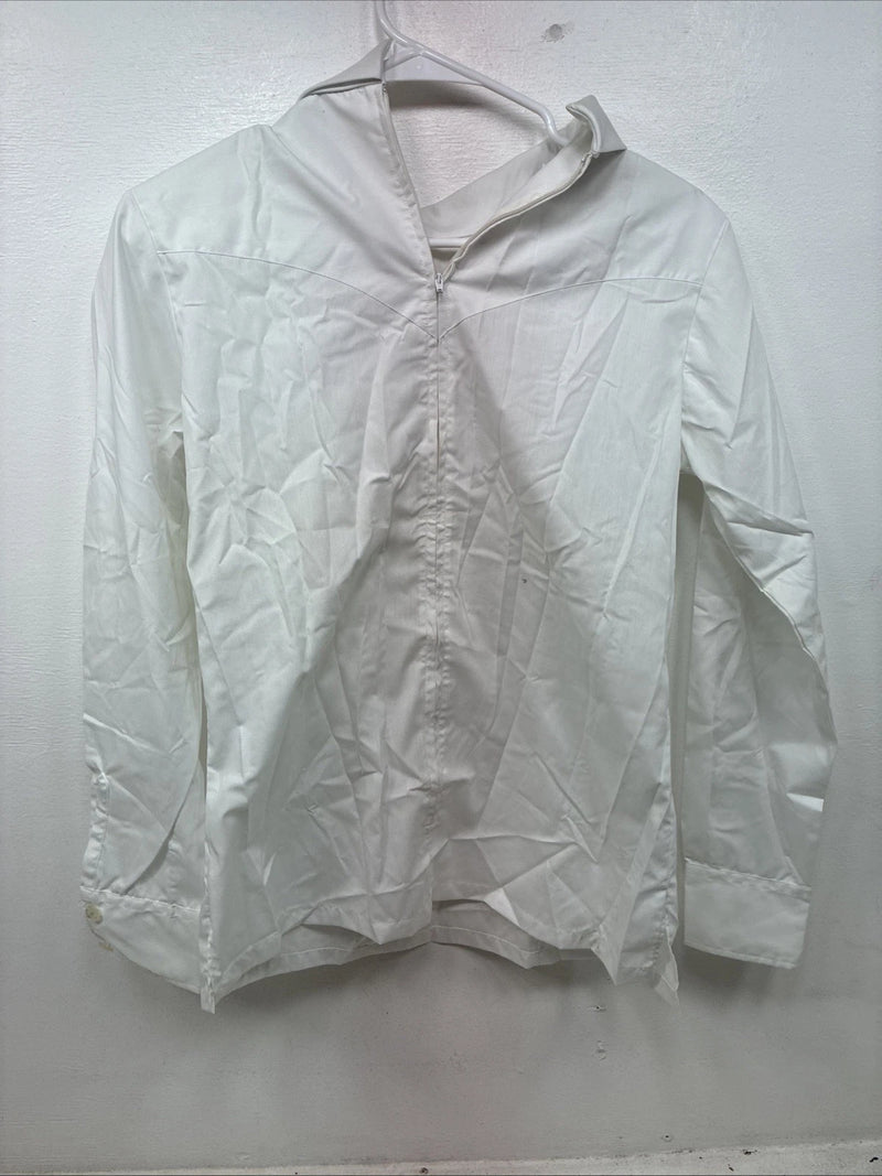 New Woemns Fenton White Designed Long Sleeve Half Zip Size 14 YY-32