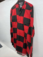 New Men’s GunSmoke Black Red Checkered Long Sleeve Button Up Medium K-46