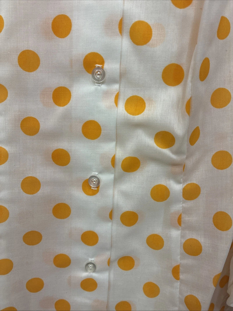 New Women’s Panhandle Slim Yellow Polkadot Long Sleeve Pearl Snap Size 35 KK-8